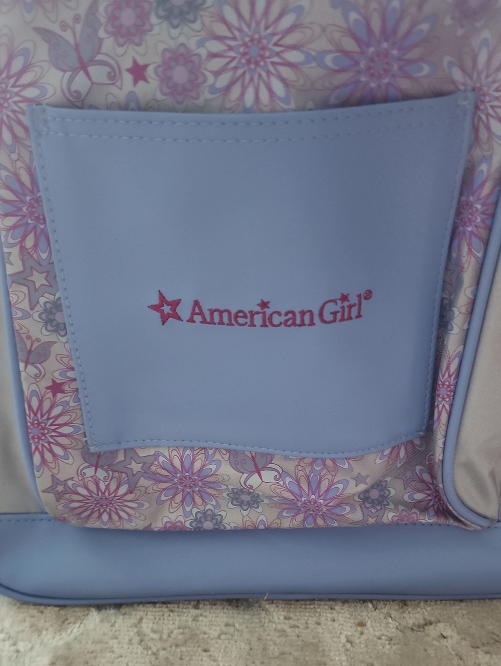 American Girl Pastel Floral Backpack in Lavender and Pink - Picture 2 of 4